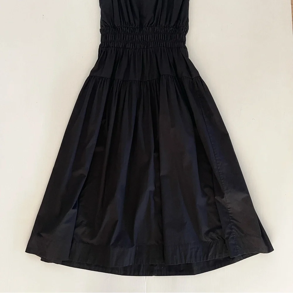 H&M Black Smocked Waist V Neck Sleeveless Midi Dress - Picture 7 of 11